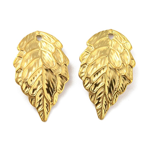 PandaHall 304 Stainless Steel Beads, Leaf Charm, Golden, 17.5x10x2.5mm, Hole: 1mm 304 Stainless Steel Leaf
PandaHall 304 Stainless Steel Beads, Leaf Charm, Golden, 17.5x10x2.5mm, Hole: 1mm 304 Stainless Steel Leaf