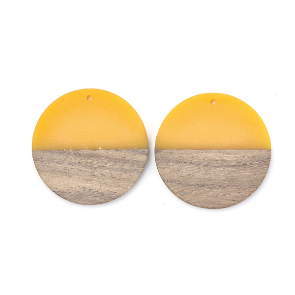 PandaHall Resin & Walnut Wood Pendants, Flat Round, Gold, 38~39x4mm, Hole: 1.8mm Resin+Wood Flat Round Gold
PandaHall Resin & Walnut Wood Pendants, Flat Round, Gold, 38~39x4mm, Hole: 1.8mm Resin+Wood Flat Round Gold
