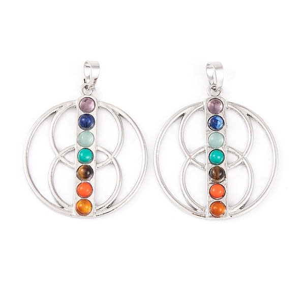 PandaHall Chakra Natural Tiger Eye & Natural Lapis Lazuli & Natural Carnelian & Synthetic Turquoise & Glass Pendants, Rack Plating Alloy...
PandaHall Chakra Natural Tiger Eye & Natural Lapis Lazuli & Natural Carnelian & Synthetic Turquoise & Glass Pendants, Rack Plating Alloy...