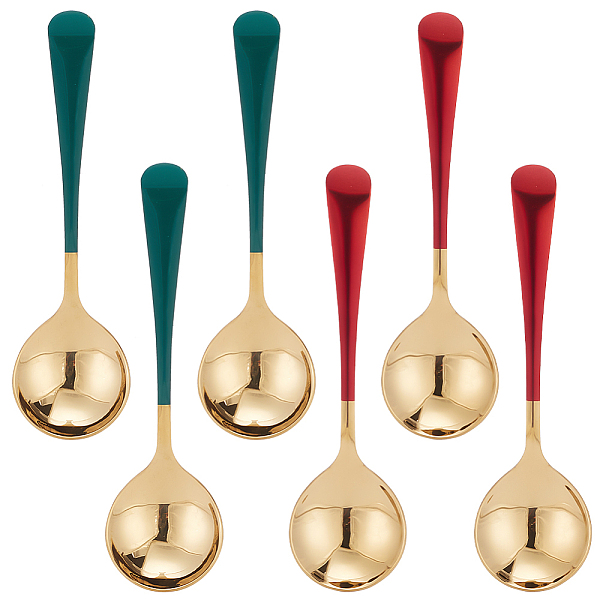 PandaHall GOMAKERER 6Pcs 2 Colors 304 Stainless Steel Teaspoon, for Stirring Mixing Sugar Dessert Coffee Spoon, Mixed Color, 160x45x16mm..., Multicolor
PandaHall GOMAKERER 6Pcs 2 Colors 304 Stainless Steel Teaspoon, for Stirring Mixing Sugar Dessert Coffee Spoon, Mixed Color, 160x45x16mm..., Multicolor
