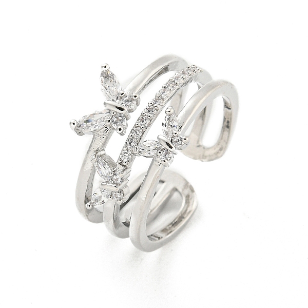 PandaHall Brass Micro Pave Cubic Zirconia Cuff Rings, Butterfly Open Rings for Women, Long-Lasting Plated, Platinum, 8mm Brass+Cubic..., Clear
PandaHall Brass Micro Pave Cubic Zirconia Cuff Rings, Butterfly Open Rings for Women, Long-Lasting Plated, Platinum, 8mm Brass+Cubic..., Clear