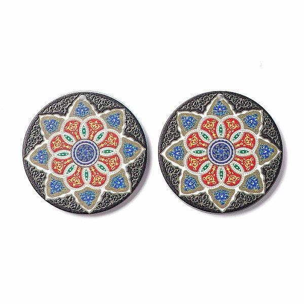PandaHall Printed Opaque Acrylic Pendants, Flat Round with Flower Pattern, Black, 37.5~38x2.5mm, Hole: 2mm Acrylic Flat Round Black
PandaHall Printed Opaque Acrylic Pendants, Flat Round with Flower Pattern, Black, 37.5~38x2.5mm, Hole: 2mm Acrylic Flat Round Black