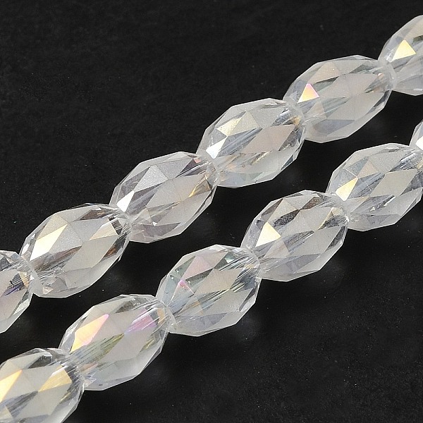 PandaHall Electroplate Glass Beads, AB Color Plated, Faceted, Oval, AB Color Plated, 8x5.5mm, Hole: 1.2mm Glass Oval
PandaHall Electroplate Glass Beads, AB Color Plated, Faceted, Oval, AB Color Plated, 8x5.5mm, Hole: 1.2mm Glass Oval