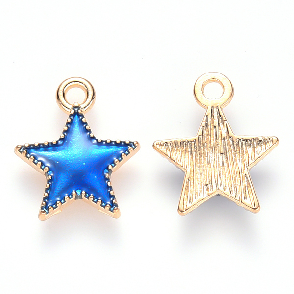 PandaHall Alloy Enamel Charms, Star, Light Gold, Blue, 15x13x2mm, Hole: 1.6mm Alloy+Enamel Star Blue
PandaHall Alloy Enamel Charms, Star, Light Gold, Blue, 15x13x2mm, Hole: 1.6mm Alloy+Enamel Star Blue