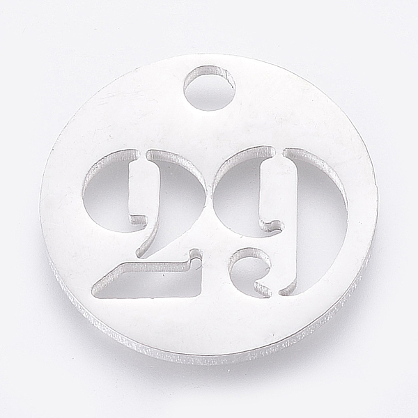 PandaHall 304 Stainless Steel Pendants, Cut-Out, Hollow, Flat Round with Number, Stainless Steel Color, Num.29, 19x1.5mm, Hole: 2.5mm 304...
PandaHall 304 Stainless Steel Pendants, Cut-Out, Hollow, Flat Round with Number, Stainless Steel Color, Num.29, 19x1.5mm, Hole: 2.5mm 304...