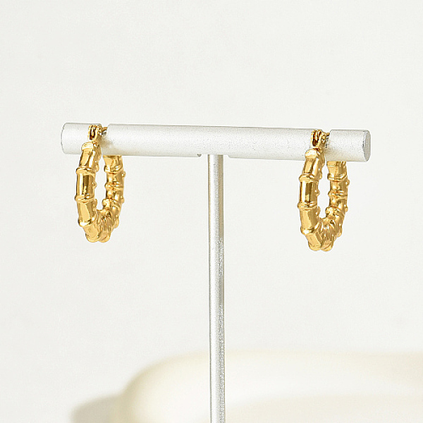 PandaHall 304 Stainless Steel Hoop Earrings, Bamboo, Golden, 20mm Stainless Steel Bamboo
PandaHall 304 Stainless Steel Hoop Earrings, Bamboo, Golden, 20mm Stainless Steel Bamboo