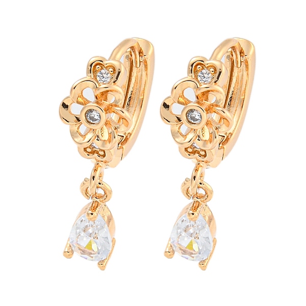 PandaHall Brass Micro Pave Clear Cubic Zirconia Hoop Earrings, Teardrop, Dangle Earrings, Light Gold, 21.5x7mm Brass Flower Clear
PandaHall Brass Micro Pave Clear Cubic Zirconia Hoop Earrings, Teardrop, Dangle Earrings, Light Gold, 21.5x7mm Brass Flower Clear