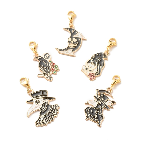 PandaHall Gothic Style Alloy Enamel Pendant Decorations, with 304 Stainless Steel Lobster Claw Clasps, Mixed Shape, Mixed Color, 38~44mm..., Multicolor
PandaHall Gothic Style Alloy Enamel Pendant Decorations, with 304 Stainless Steel Lobster Claw Clasps, Mixed Shape, Mixed Color, 38~44mm..., Multicolor