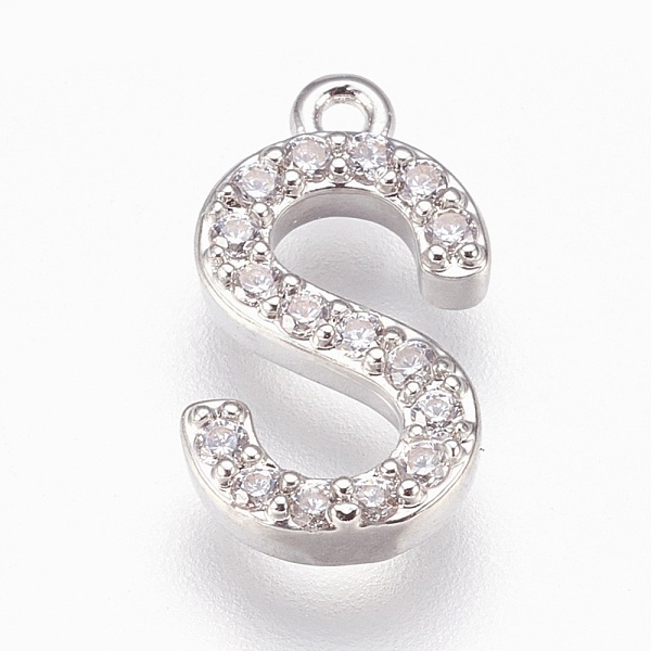 PandaHall Brass Letter Pendants, with Cubic Zirconia, Lead Free & Cadmium Free & Nickel Free, Long-Lasting Plated, Platinum, Letter.S..., Clear
PandaHall Brass Letter Pendants, with Cubic Zirconia, Lead Free & Cadmium Free & Nickel Free, Long-Lasting Plated, Platinum, Letter.S..., Clear