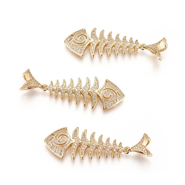 PandaHall Brass Micro Pave Cubic Zirconia Pendants, Fish Bone, Golden, Clear, 42mm, Hole: 2.5x5mm Brass+Cubic Zirconia Fish Clear
PandaHall Brass Micro Pave Cubic Zirconia Pendants, Fish Bone, Golden, Clear, 42mm, Hole: 2.5x5mm Brass+Cubic Zirconia Fish Clear