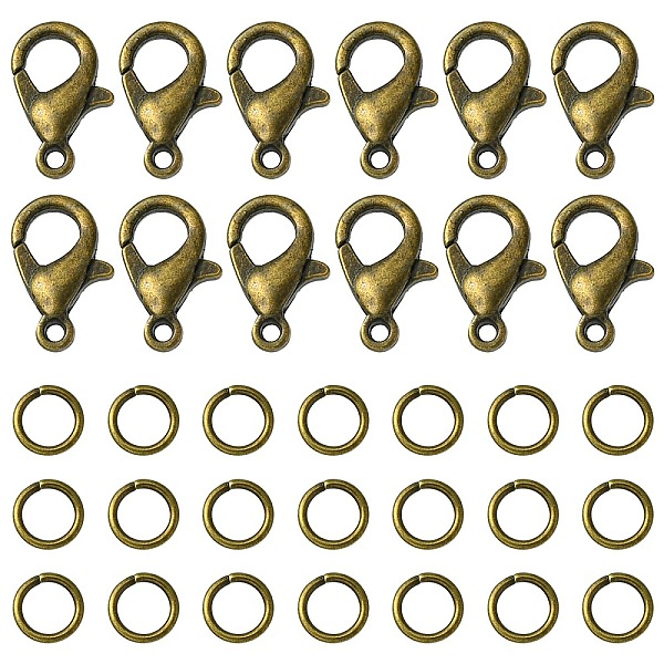 PandaHall 50Pcs Zinc Alloy Lobster Claw Clasps, Parrot Trigger Clasps, with 150Pcs Iron Open Jump Rings, Antique Bronze, 12x6mm, Hole: 1.2mm...
PandaHall 50Pcs Zinc Alloy Lobster Claw Clasps, Parrot Trigger Clasps, with 150Pcs Iron Open Jump Rings, Antique Bronze, 12x6mm, Hole: 1.2mm...