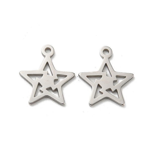 PandaHall 304 Stainless Steel Charms, Star Charms, Stainless Steel Color, 13x11x1mm, Hole: 1.2mm 304 Stainless Steel Star
PandaHall 304 Stainless Steel Charms, Star Charms, Stainless Steel Color, 13x11x1mm, Hole: 1.2mm 304 Stainless Steel Star