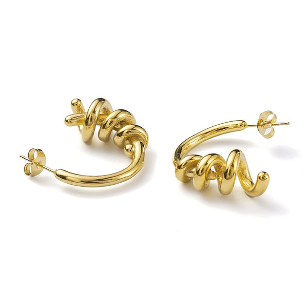PandaHall Ion Plating(IP) 304 Stainless Steel Spiral Wire Wrap Stud Earrings for Women, Real 18K Gold Plated, 27x27x2.5~10mm, Pin: 0.6mm 304...
PandaHall Ion Plating(IP) 304 Stainless Steel Spiral Wire Wrap Stud Earrings for Women, Real 18K Gold Plated, 27x27x2.5~10mm, Pin: 0.6mm 304...