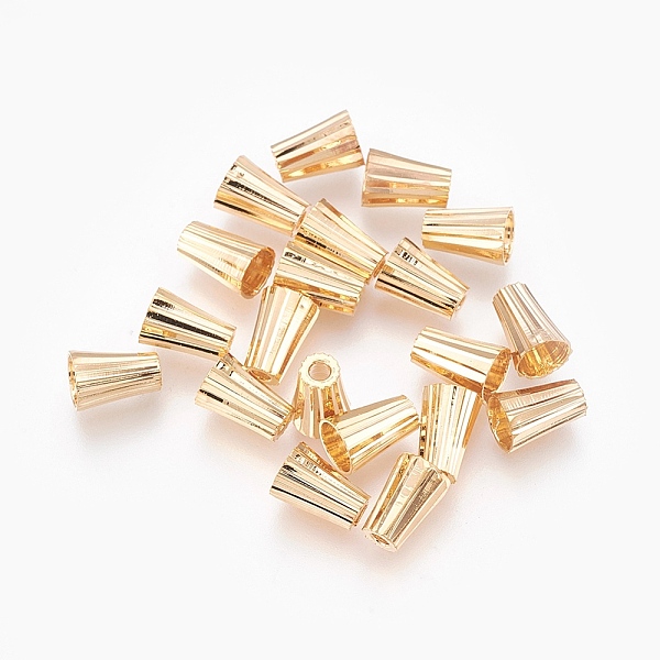 PandaHall Brass Bead Cones, Nickel Free, Real 18K Gold Plated, 7x5mm, Hole: 1.5mm, Inner Diameter: 4mm Brass
PandaHall Brass Bead Cones, Nickel Free, Real 18K Gold Plated, 7x5mm, Hole: 1.5mm, Inner Diameter: 4mm Brass