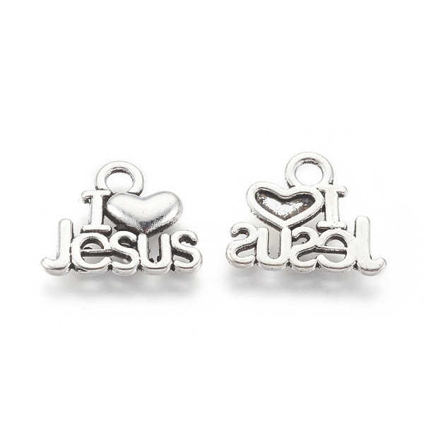PandaHall Tibetan Style Alloy Pendants, For Easter, Holy Charms(I Love Jesus), Cadmium Free & Lead Free, Heart, Antique Silver, 13x15x2mm...
PandaHall Tibetan Style Alloy Pendants, For Easter, Holy Charms(I Love Jesus), Cadmium Free & Lead Free, Heart, Antique Silver, 13x15x2mm...