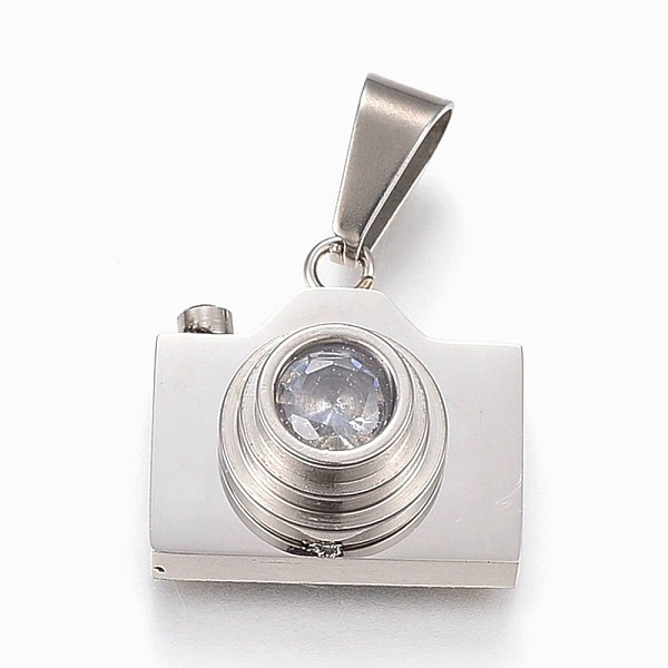 PandaHall 304 Stainless Steel Cubic Zirconia Pendants, Camera, Stainless Steel Color, 19.5x19.5x10mm, Hole: 5x10mm Stainless Steel+Cubic..., Clear
PandaHall 304 Stainless Steel Cubic Zirconia Pendants, Camera, Stainless Steel Color, 19.5x19.5x10mm, Hole: 5x10mm Stainless Steel+Cubic..., Clear