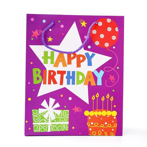 PandaHall Birthday Theme Rectangle Paper Bags, with Handles, for Gift Bags and Shopping Bags, Star Pattern, 26x10x32cm Paper Star
PandaHall Birthday Theme Rectangle Paper Bags, with Handles, for Gift Bags and Shopping Bags, Star Pattern, 26x10x32cm Paper Star
