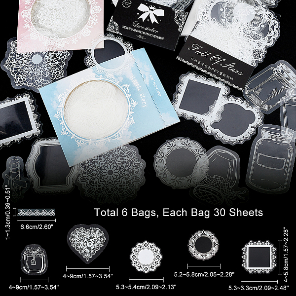 PandaHall 180 Pcs Cutout Lace Scrapbook Paper, Transparent Lace Pattern Decals Flowers Bottles Stars Moon Sun Self-Adhesive Scrapbooking..., White
PandaHall 180 Pcs Cutout Lace Scrapbook Paper, Transparent Lace Pattern Decals Flowers Bottles Stars Moon Sun Self-Adhesive Scrapbooking..., White