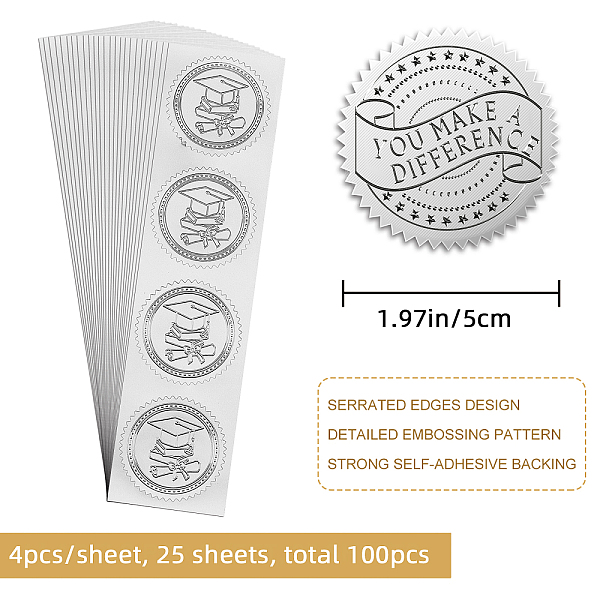 PandaHall CRASPIRE 2" Gold Foil Sticker You Make A Difference 100pcs Certificate Seals Silver Embossed Round Gold Certificate Seal Stickers...
PandaHall CRASPIRE 2" Gold Foil Sticker You Make A Difference 100pcs Certificate Seals Silver Embossed Round Gold Certificate Seal Stickers...