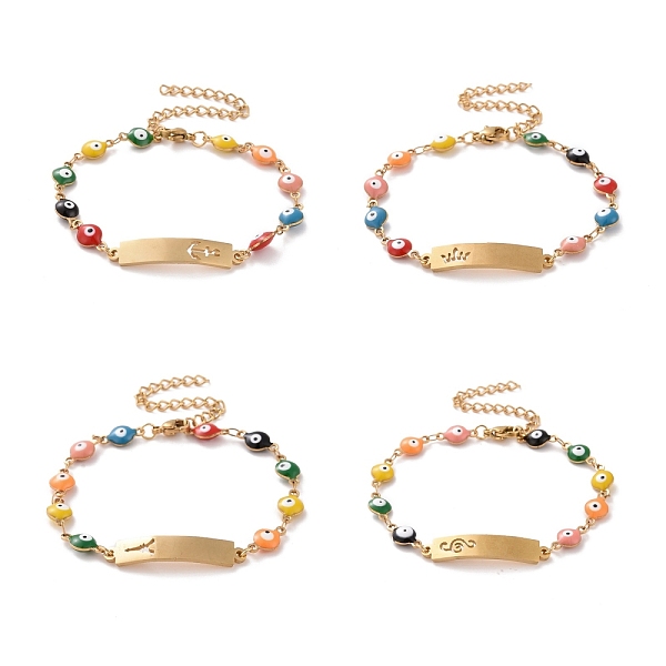 PandaHall Vacuum Plating 304 Stainless Steel Rectangle Link Bracelet, Colorful Enamel Evil Eye Chains Bracelet for Women, Golden, 6-3/4 inch...
PandaHall Vacuum Plating 304 Stainless Steel Rectangle Link Bracelet, Colorful Enamel Evil Eye Chains Bracelet for Women, Golden, 6-3/4 inch...