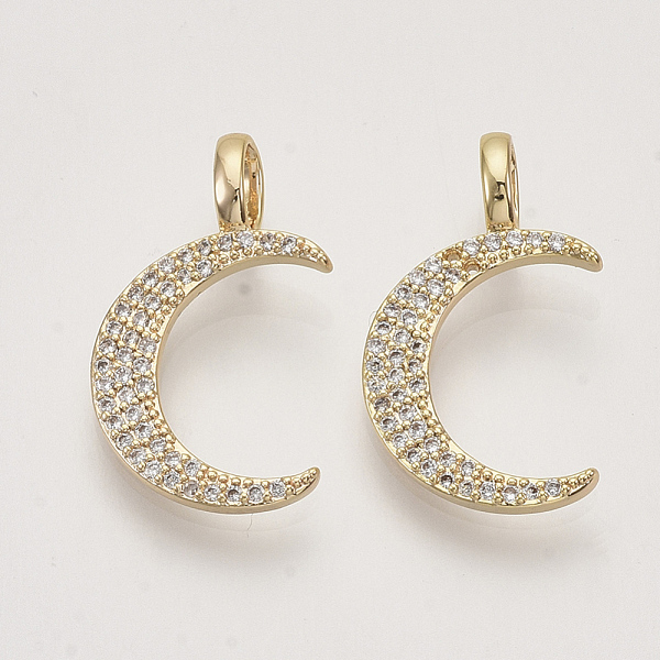 PandaHall Brass Micro Pave Cubic Zirconia Pendants, Nickel Free, Real 18K Gold Plated, Crescent Moon, Clear, 21.5x12.5x1.5mm, Hole: 3x4mm...
PandaHall Brass Micro Pave Cubic Zirconia Pendants, Nickel Free, Real 18K Gold Plated, Crescent Moon, Clear, 21.5x12.5x1.5mm, Hole: 3x4mm...