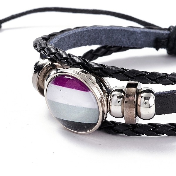 PandaHall PU Leather Braided Cord Multi-strand Bracelet, Flat Round with Stripe Pattern Alloy Links and Beads Bracelet for Men Women..., White
PandaHall PU Leather Braided Cord Multi-strand Bracelet, Flat Round with Stripe Pattern Alloy Links and Beads Bracelet for Men Women..., White