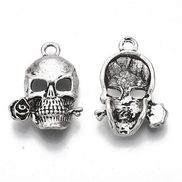 PandaHall Tibetan Style Alloy Pendants, Cadmium Free & Lead Free, Skull with Rose, Antique Silver, 24x17x4.5mm, Hole: 2.5mm, about...
PandaHall Tibetan Style Alloy Pendants, Cadmium Free & Lead Free, Skull with Rose, Antique Silver, 24x17x4.5mm, Hole: 2.5mm, about...