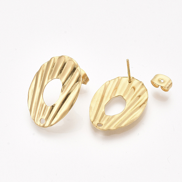 PandaHall 304 Stainless Steel Stud Earring Findings, with Ear Nuts/Earring Backs, Oval, Golden, 23x16.5mm, Hole: 1.5mm, Pin: 0.7mm 304...
PandaHall 304 Stainless Steel Stud Earring Findings, with Ear Nuts/Earring Backs, Oval, Golden, 23x16.5mm, Hole: 1.5mm, Pin: 0.7mm 304...