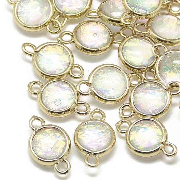 PandaHall Resin Links connectors, with Golden Tone Brass Findings, Flat Round, Colorful, 16x10x5mm, Hole: 1.8mm Brass+Resin Flat Round
PandaHall Resin Links connectors, with Golden Tone Brass Findings, Flat Round, Colorful, 16x10x5mm, Hole: 1.8mm Brass+Resin Flat Round