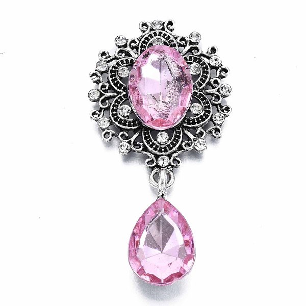 PandaHall Alloy Flat Back Cabochons, with Acrylic Rhinestones, Oval and Teardrop, Antique Silver, Faceted, Pink, 59x29x6mm Acrylic...
PandaHall Alloy Flat Back Cabochons, with Acrylic Rhinestones, Oval and Teardrop, Antique Silver, Faceted, Pink, 59x29x6mm Acrylic...