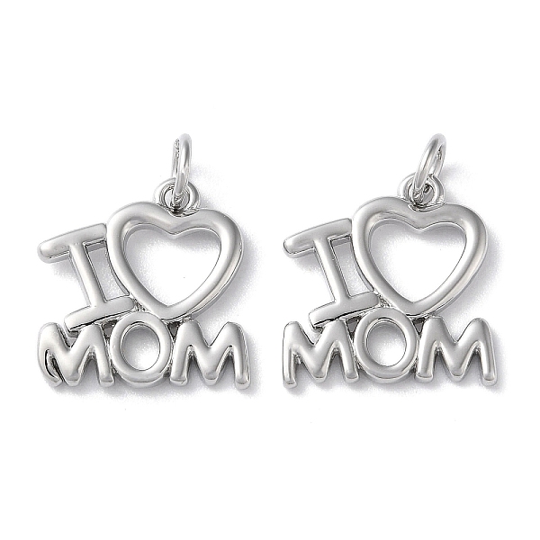 PandaHall Mother's Day Rack Plating Brass Charms, with Jump Ring, Cadmium Free & Lead Free, Long-Lasting Plated, Word I Love Mom Charm...
PandaHall Mother's Day Rack Plating Brass Charms, with Jump Ring, Cadmium Free & Lead Free, Long-Lasting Plated, Word I Love Mom Charm...