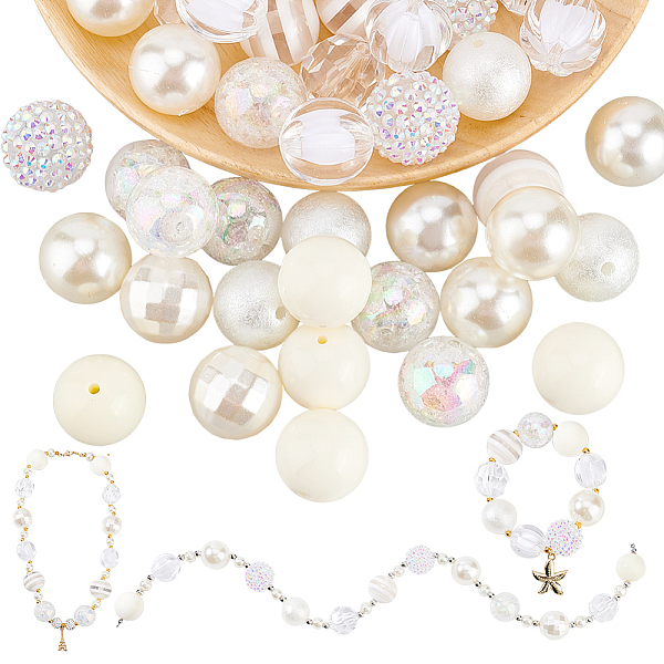 PandaHall 1 Set Mixed Style Acrylic Round Beads Sets, Beige, 19~20mm, Hole: 2mm, about 50pcs/bag Acrylic Round Yellow
PandaHall 1 Set Mixed Style Acrylic Round Beads Sets, Beige, 19~20mm, Hole: 2mm, about 50pcs/bag Acrylic Round Yellow