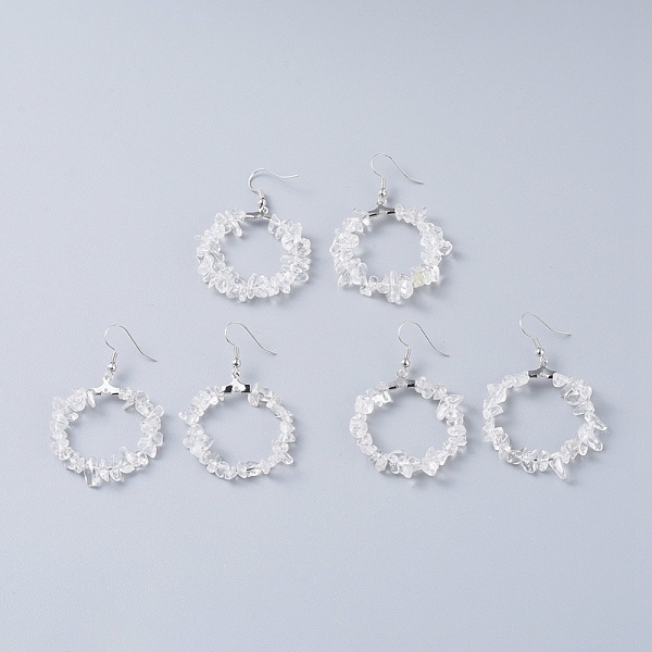 PandaHall Natural Quartz Crystal Dangle Earrings, with Platinum Plated Brass Earring Hooks, Round Ring, 51.2~56.2mm, Pin: 0.5mm Quartz...
PandaHall Natural Quartz Crystal Dangle Earrings, with Platinum Plated Brass Earring Hooks, Round Ring, 51.2~56.2mm, Pin: 0.5mm Quartz...