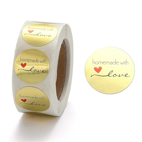 PandaHall DIY Scrapbook, Decorative Adhesive Tapes, Flat Round with Word Handmade with Love, Gold, 25mm, about 500pcs/roll Paper Word Gold
PandaHall DIY Scrapbook, Decorative Adhesive Tapes, Flat Round with Word Handmade with Love, Gold, 25mm, about 500pcs/roll Paper Word Gold