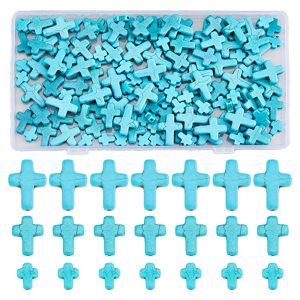 PandaHall DICOSMETIC 6 Strands 3 Styles Synthetic Turquoise Beads Strands, Dyed, Cross, Dark Turquoise, 10~20x8~15x3~4mm, Hole: 1mm, about...
PandaHall DICOSMETIC 6 Strands 3 Styles Synthetic Turquoise Beads Strands, Dyed, Cross, Dark Turquoise, 10~20x8~15x3~4mm, Hole: 1mm, about...