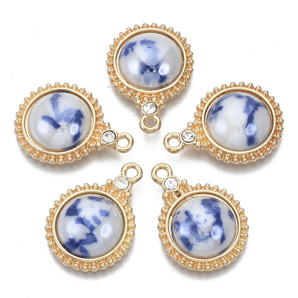 PandaHall Porcelain Pendants, with Light Gold Plated Brass Findings and Crystal Rhinestone, Half Round, Royal Blue, 23x17x5mm, Hole: 1.8mm...
PandaHall Porcelain Pendants, with Light Gold Plated Brass Findings and Crystal Rhinestone, Half Round, Royal Blue, 23x17x5mm, Hole: 1.8mm...