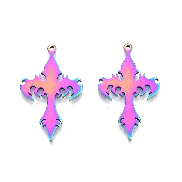 PandaHall Ion Plating(IP) 201 Stainless Steel Pendants, Cross, Rainbow Color, 34.5x21x1.5mm, Hole: 1.4mm 201 Stainless Steel Cross
PandaHall Ion Plating(IP) 201 Stainless Steel Pendants, Cross, Rainbow Color, 34.5x21x1.5mm, Hole: 1.4mm 201 Stainless Steel Cross