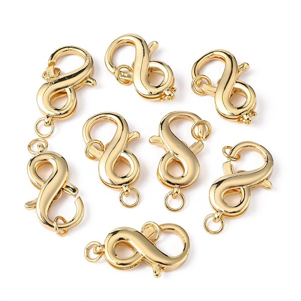 PandaHall Brass Lobster Claw Clasps, Nickel Free, Infinity, Real 16K Gold Plated, 22.5x14x4.5mm, Hole: 1.5mm Brass Infinity
PandaHall Brass Lobster Claw Clasps, Nickel Free, Infinity, Real 16K Gold Plated, 22.5x14x4.5mm, Hole: 1.5mm Brass Infinity