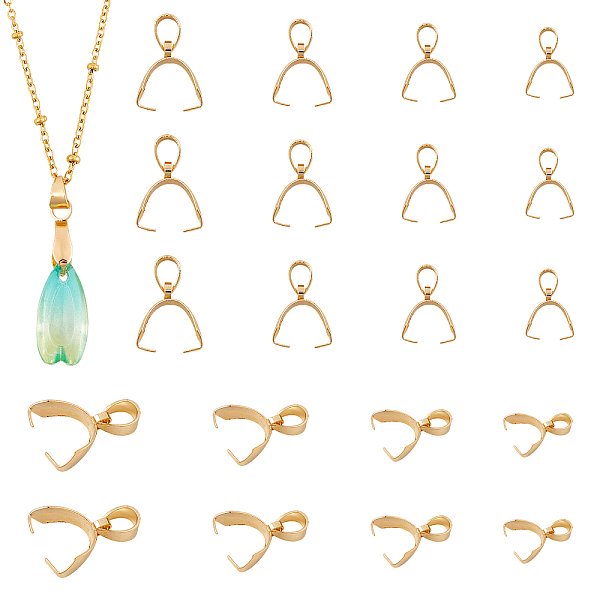 PandaHall 40 Pieces Golden 304 Stainless Steel Pinch Bails 4 Sizes Clasp Dangle Charm Bead Pendant Connector Findings for Pendant Necklace...
PandaHall 40 Pieces Golden 304 Stainless Steel Pinch Bails 4 Sizes Clasp Dangle Charm Bead Pendant Connector Findings for Pendant Necklace...
