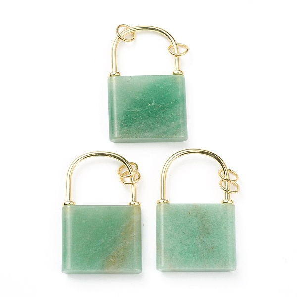 PandaHall Natural Green Aventurine Pendants, with Golden Plated Brass Findings, Lock, 46.5~47x30x7mm, Hole: 6mm Green Aventurine Lock
PandaHall Natural Green Aventurine Pendants, with Golden Plated Brass Findings, Lock, 46.5~47x30x7mm, Hole: 6mm Green Aventurine Lock
