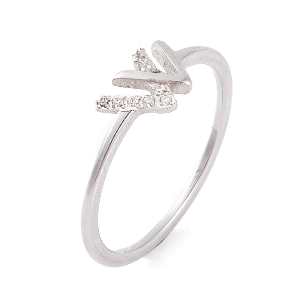 PandaHall 304 Stainless Steel Letter W Finger Ring for Women, with Cubic Zirconia, Stainless Steel Color, US Size 6~9(16.5~18.9mm) Stainless..., Clear
PandaHall 304 Stainless Steel Letter W Finger Ring for Women, with Cubic Zirconia, Stainless Steel Color, US Size 6~9(16.5~18.9mm) Stainless..., Clear