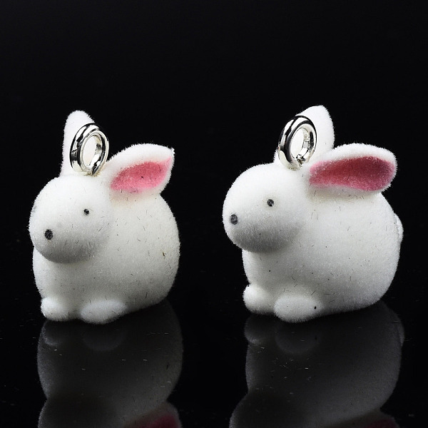 PandaHall Flocky Resin Pendants, with Platinum Plated Iron Loops, Rabbit, Flamingo, 18x23x12mm, Hole: 2.5mm Iron+Resin Rabbit Pink
PandaHall Flocky Resin Pendants, with Platinum Plated Iron Loops, Rabbit, Flamingo, 18x23x12mm, Hole: 2.5mm Iron+Resin Rabbit Pink