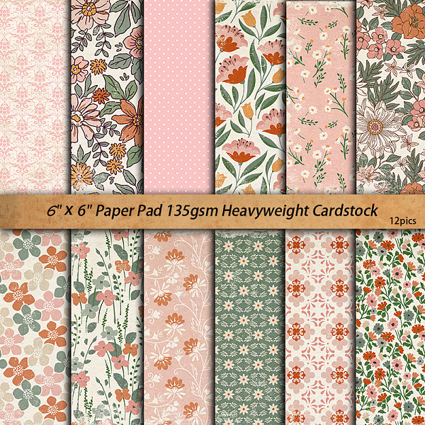 PandaHall 12 Sheets Flower Scrapbook Paper Pads, for DIY Album Scrapbook, Greeting Card, Background Paper, Mixed Color, 152x152mm Paper..., Multicolor
PandaHall 12 Sheets Flower Scrapbook Paper Pads, for DIY Album Scrapbook, Greeting Card, Background Paper, Mixed Color, 152x152mm Paper..., Multicolor