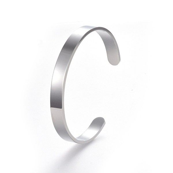 PandaHall 304 Stainless Steel Blank Cuff Bangles, Custom Engraved Name Text Bangle, Stainless Steel Color, Inner Diameter: 50x63mm, Width...
PandaHall 304 Stainless Steel Blank Cuff Bangles, Custom Engraved Name Text Bangle, Stainless Steel Color, Inner Diameter: 50x63mm, Width...