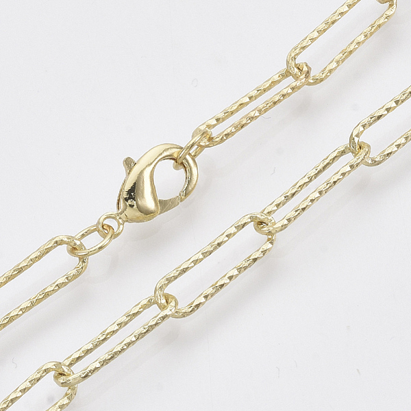 PandaHall Brass Textured Paperclip Chain Necklace Making, with Lobster Claw Clasps, Light Gold, 19.68 inch(50cm), Link: 14.5x4.5x1mm Brass
PandaHall Brass Textured Paperclip Chain Necklace Making, with Lobster Claw Clasps, Light Gold, 19.68 inch(50cm), Link: 14.5x4.5x1mm Brass