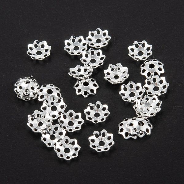 PandaHall Multi-Petal Brass Bead Caps, Long-Lasting Plated, Rack Plating, Hollow Flower, Silver, 5x1mm, Hole: 1mm Brass
PandaHall Multi-Petal Brass Bead Caps, Long-Lasting Plated, Rack Plating, Hollow Flower, Silver, 5x1mm, Hole: 1mm Brass
