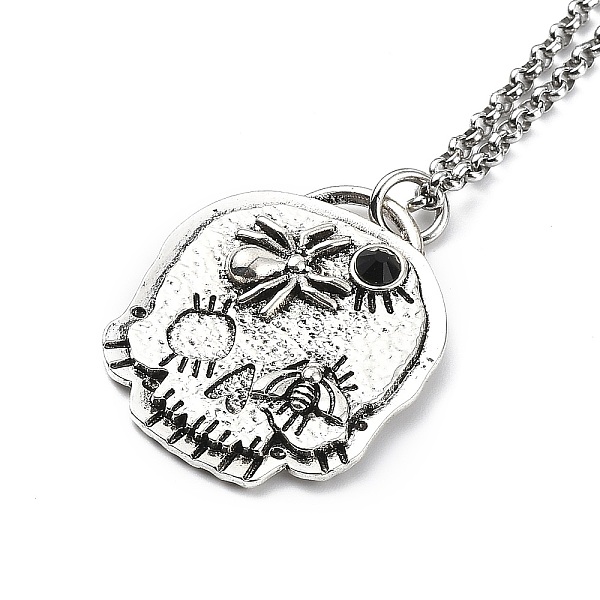 PandaHall Skull Rhinestone Pendant Necklaces with Rolo Chains, Alloy Jewelry for Men Women, Spider, 27.17 inch(69cm) Rhinestone Spider Black
PandaHall Skull Rhinestone Pendant Necklaces with Rolo Chains, Alloy Jewelry for Men Women, Spider, 27.17 inch(69cm) Rhinestone Spider Black