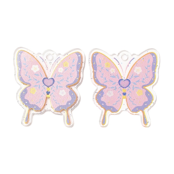 PandaHall Transparent Acrylic Pendants, with Glitter Powder, Butterfly, Pink, 37.5x33.5x1.5mm, Hole: 2.8mm Acrylic Butterfly Pink
PandaHall Transparent Acrylic Pendants, with Glitter Powder, Butterfly, Pink, 37.5x33.5x1.5mm, Hole: 2.8mm Acrylic Butterfly Pink