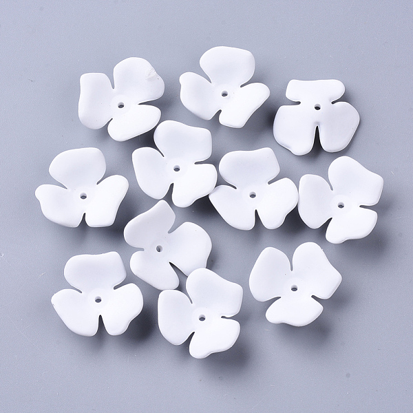 PandaHall 3-Petal Spray Painted Acrylic Bead Caps, Rubberized Style, Flower, White, 23x20~22x7mm, Hole: 1.6mm Acrylic White
PandaHall 3-Petal Spray Painted Acrylic Bead Caps, Rubberized Style, Flower, White, 23x20~22x7mm, Hole: 1.6mm Acrylic White