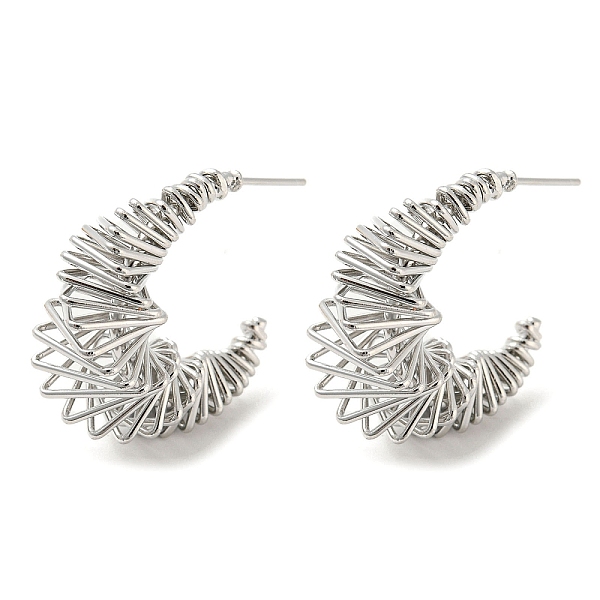 PandaHall Brass Crescent Moon Stud Earrings, Wire Wrap Half Hoop Earrings, Platinum, 25.5x13mm Brass Moon
PandaHall Brass Crescent Moon Stud Earrings, Wire Wrap Half Hoop Earrings, Platinum, 25.5x13mm Brass Moon